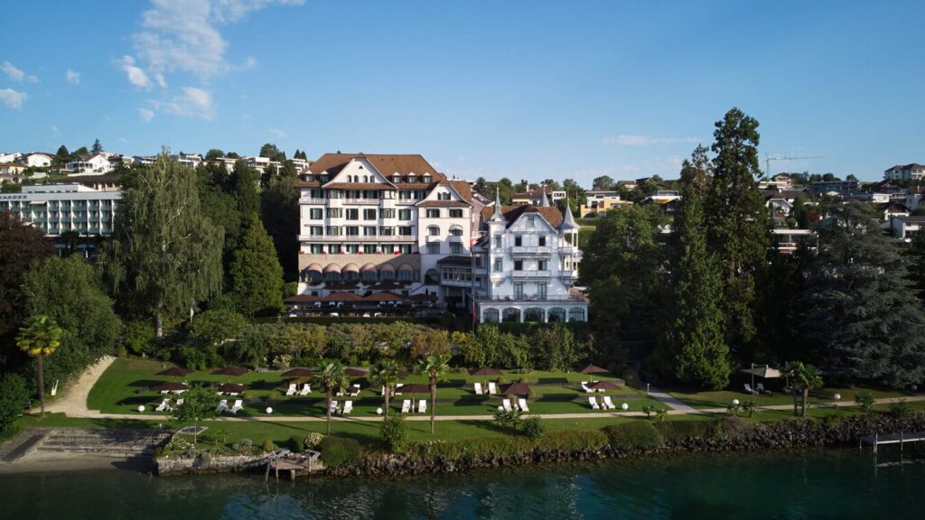 Chenot Palace Weggis photographed from Lake Lucerne