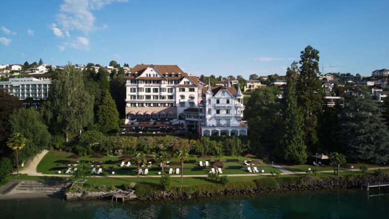 Chenot Palace Weggis photographed from Lake Lucerne